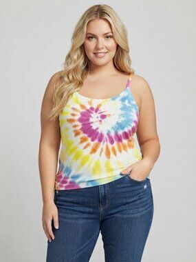 Juicy Couture Tie Dye Ribbed Knit Sleeveless Tank Top Plus Size 2X NWT
